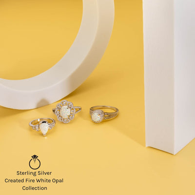 White Opal Ring Sterling Silver Round Shape 1.25 Carats