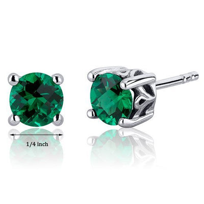 Princess cut gemstone solitaire stud sterling silver earnings - created blue sapphire - sterling silver