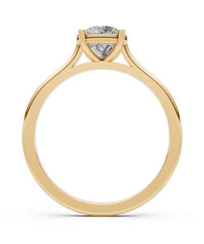 Round Cut Gemstone Solitaire Gold Ring