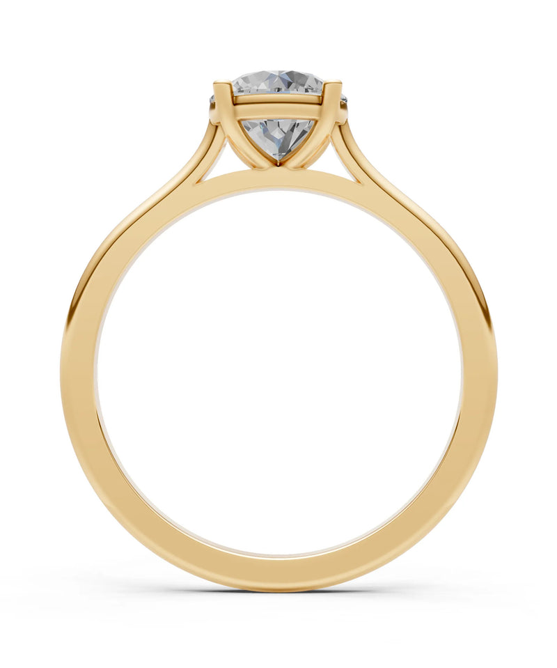 Round Cut Gemstone Solitaire Gold Ring
