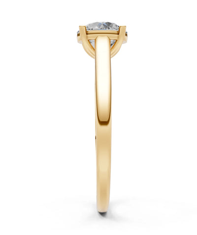 Round Cut Gemstone Solitaire Gold Ring