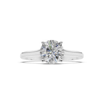 Round Cut Gemstone Solitaire Gold Ring