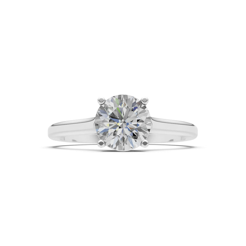 Round Cut Gemstone Solitaire Gold Ring