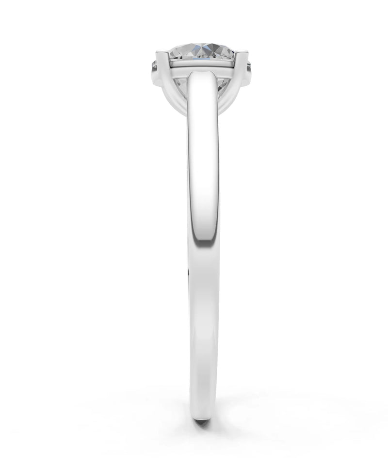 Round Cut Gemstone Solitaire Gold Ring