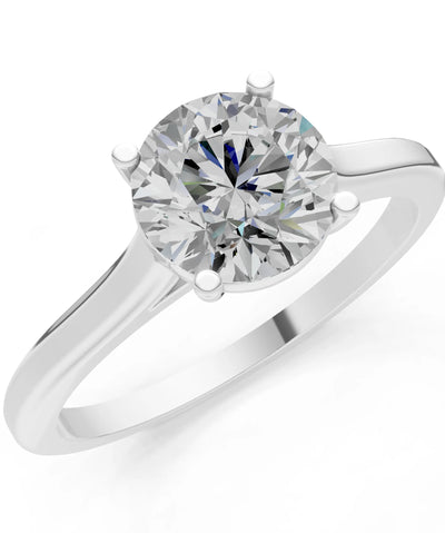 Round Cut Gemstone Solitaire Gold Ring