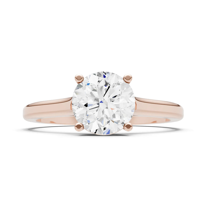 Round Cut Gemstone Solitaire Gold Ring