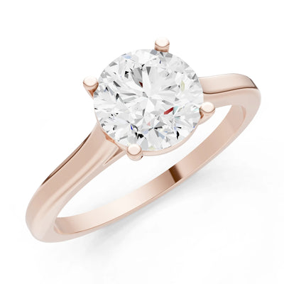 Round Cut Gemstone Solitaire Gold Ring