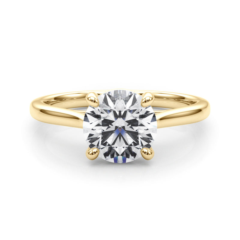 Peora Solid 10k Yellow Gold Solitaire Ring , 1 Ct Lab Grown Diamond for - 6.5mm Round Cut Promise, Engagement or Anniversary Ring, Jewelry Gift, w/Jewelry Box