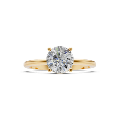 Classic Cathedral Solitaire Gemstone Engagement Ring, 1 Ctw