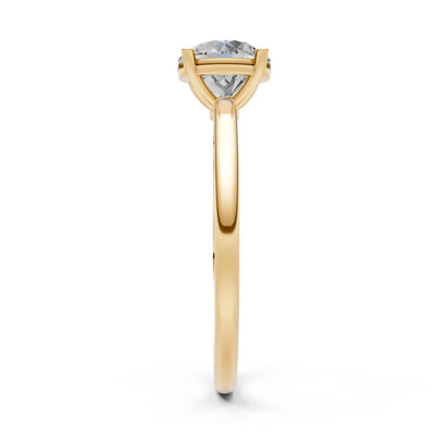 Classic Cathedral Solitaire Gemstone Engagement Ring, 1 Ctw