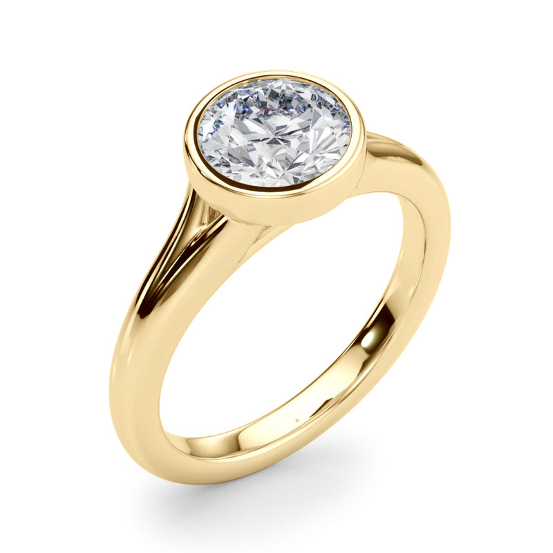 PEORA Solid 10k Yellow Gold Ring - 1 Ct Lab Grown Diamond for - 6.5mm Round Cut Promise, Engagement or Anniversary Ring, Jewelry Gift, w/Jewelry Box