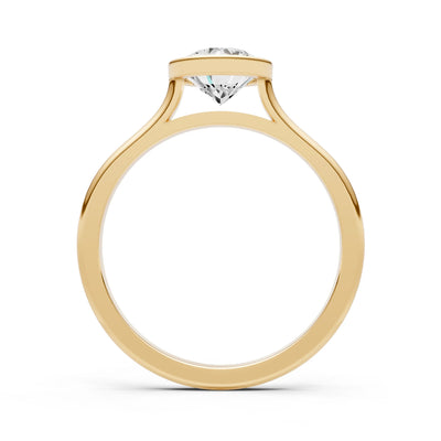 CVD Round 6.5mm Round Bezel Set Solitaire Ring