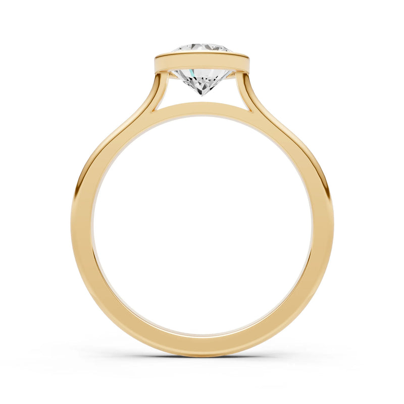 CVD Round 6.5mm Round Bezel Set Solitaire Ring