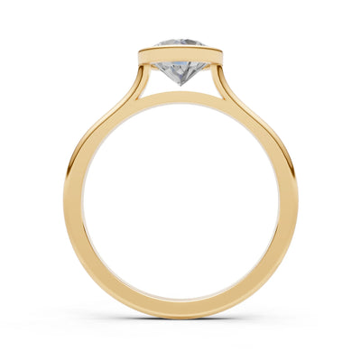 10k Yellow Gold Lab Grown Diamond Round Bezel Set Solitaire Ring