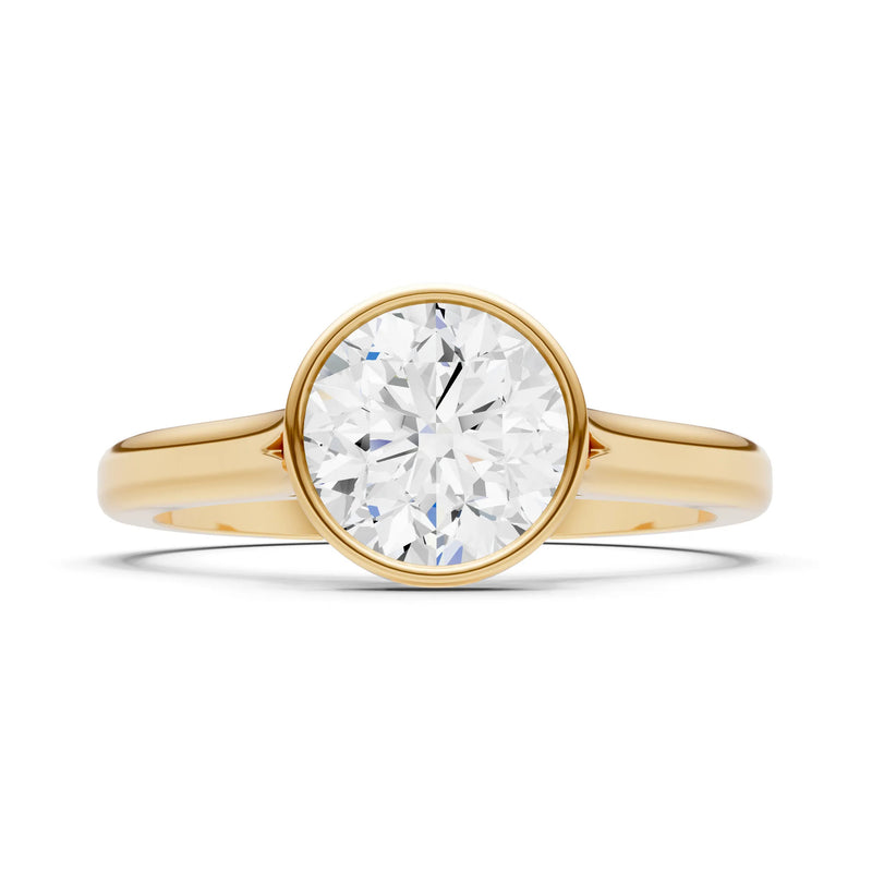 CVD Round 6.5mm Round Bezel Set Solitaire Ring