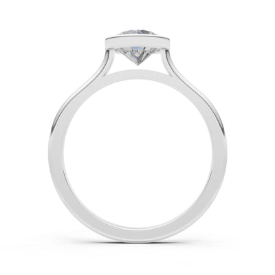 10k Yellow Gold Lab Grown Diamond Round Bezel Set Solitaire Ring