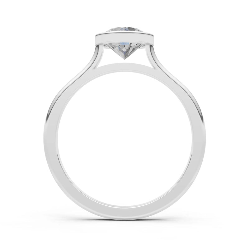10k Yellow Gold Lab Grown Diamond Round Bezel Set Solitaire Ring