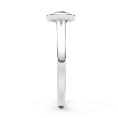 10k Yellow Gold Lab Grown Diamond Round Bezel Set Solitaire Ring