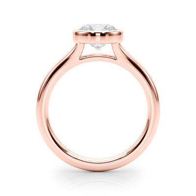 Ring for in 14K ROSE GOLD with 1 ct Synthetic LAB GROWN DIAMOND E Round VS1 - 4