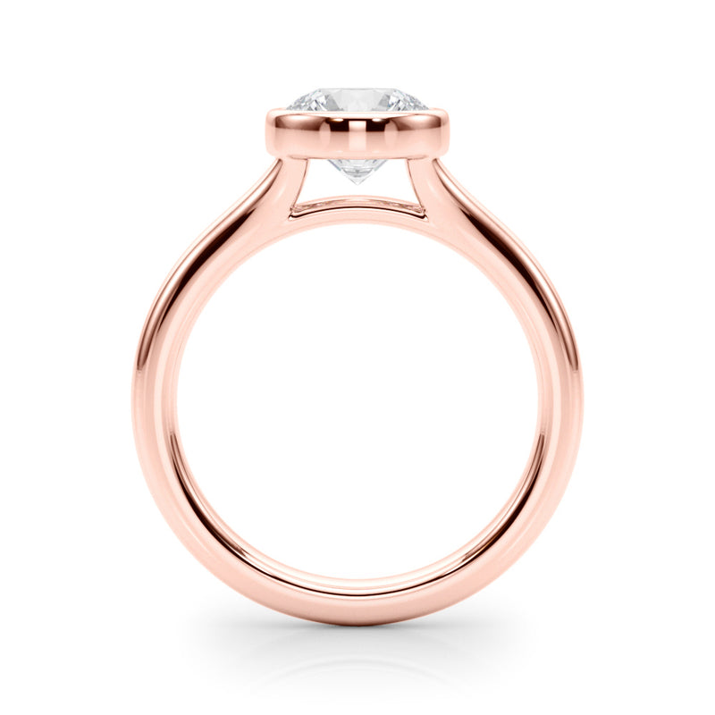 Ring for in 14K ROSE GOLD with 1 ct Synthetic LAB GROWN DIAMOND E Round VS1 - 4