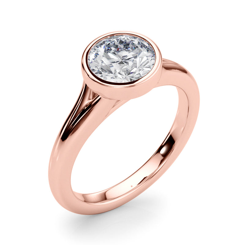 Ring for in 14K ROSE GOLD with 1 ct Synthetic LAB GROWN DIAMOND E Round VS1 - 4