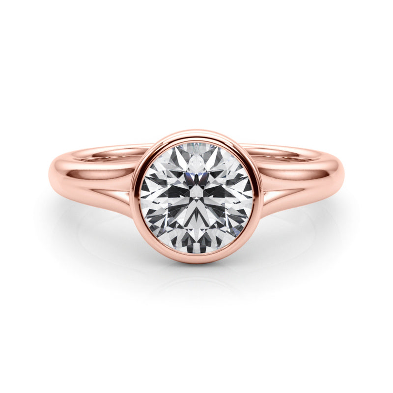 Ring for in 14K ROSE GOLD with 1 ct Synthetic LAB GROWN DIAMOND E Round VS1 - 4