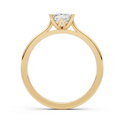 CVD Princess Cut 6mm 4 Prong Princess Cut Solitaire Cathedral Ring