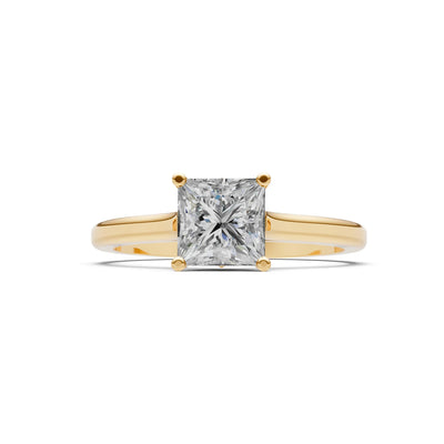 10k Yellow Gold Princess-Cut Solitaire Diamond Engagement Ring