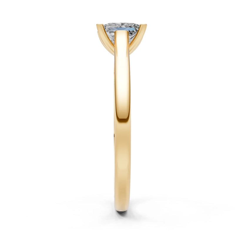 10k Yellow Gold Princess-Cut Solitaire Diamond Engagement Ring