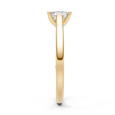 CVD Princess Cut 6mm 4 Prong Princess Cut Solitaire Cathedral Ring