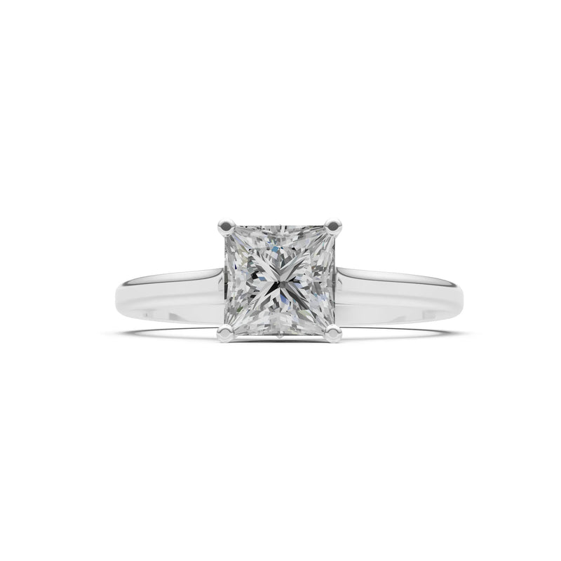 10k Yellow Gold Princess-Cut Solitaire Diamond Engagement Ring