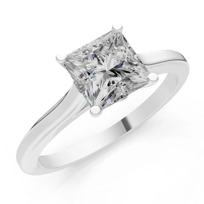 10k Yellow Gold Princess-Cut Solitaire Diamond Engagement Ring