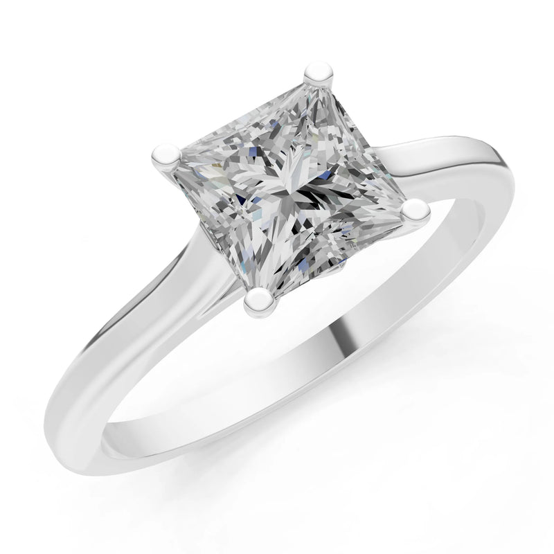10k Yellow Gold Princess-Cut Solitaire Diamond Engagement Ring