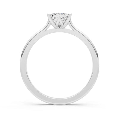 CVD Princess Cut 6mm 4 Prong Princess Cut Solitaire Cathedral Ring