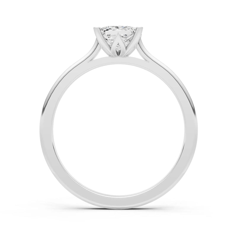 CVD Princess Cut 6mm 4 Prong Princess Cut Solitaire Cathedral Ring