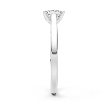 CVD Princess Cut 6mm 4 Prong Princess Cut Solitaire Cathedral Ring