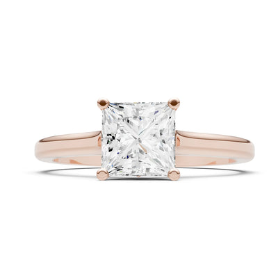 10k Yellow Gold Princess-Cut Solitaire Diamond Engagement Ring
