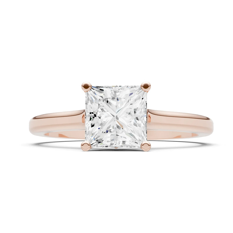 10k Yellow Gold Princess-Cut Solitaire Diamond Engagement Ring