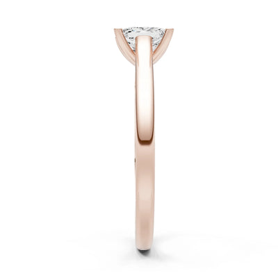 CVD Princess Cut 6mm 4 Prong Princess Cut Solitaire Cathedral Ring