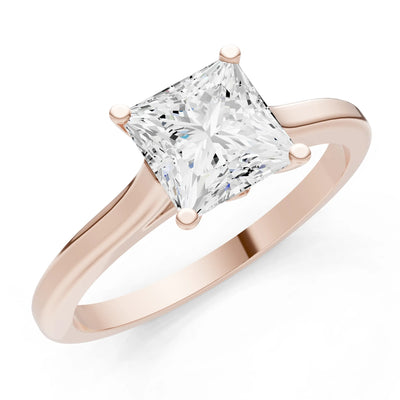 10k Yellow Gold Princess-Cut Solitaire Diamond Engagement Ring