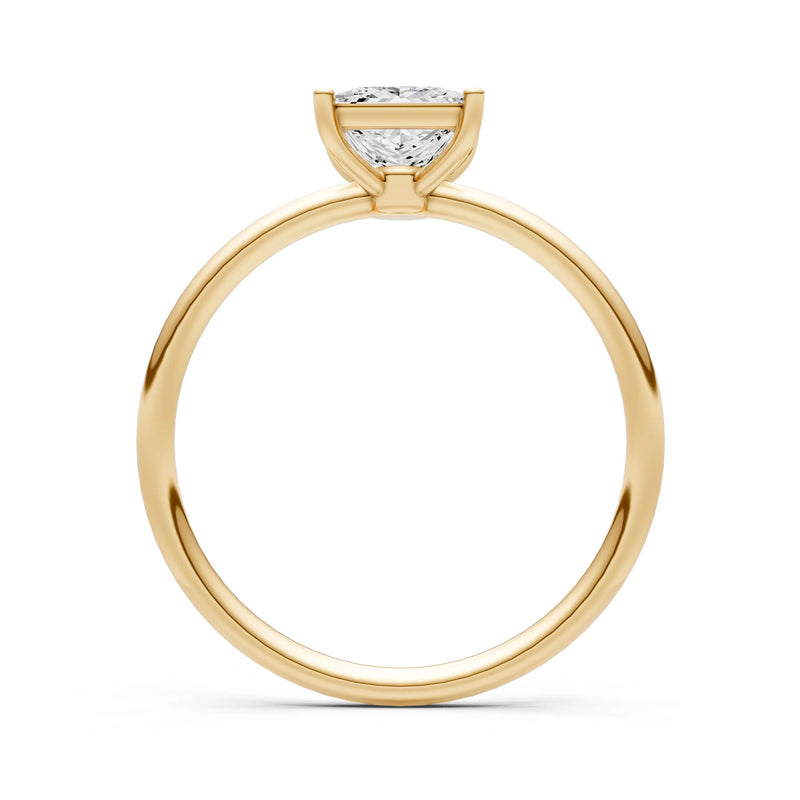 4 Prong Princess Cut Basket Classic Solitaire Engagement Ring