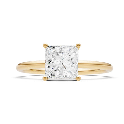 4 Prong Princess Cut Basket Classic Solitaire Engagement Ring