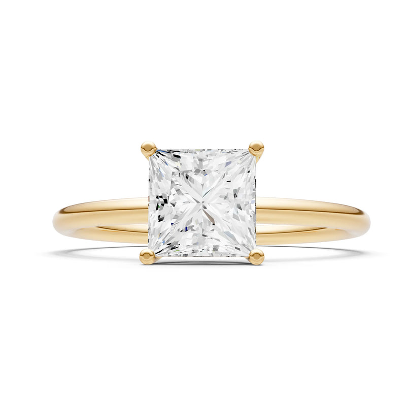 4 Prong Princess Cut Basket Classic Solitaire Engagement Ring