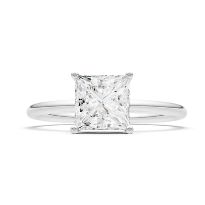 4 Prong Princess Cut Basket Classic Solitaire Engagement Ring