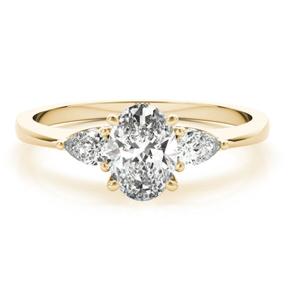PEORA Solid 10k Yellow Gold Ring - 1.40 Ct Lab Grown Diamond for , 8x6mm Oval Cut Promise, Engagement or Anniversary Ring, Jewelry Gift, w/Jewelry Box