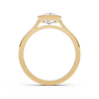 Diamond Pear Shape Bezel Set Solitaire Ring