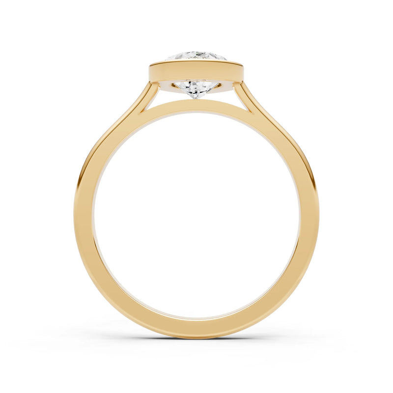 Diamond Pear Shape Bezel Set Solitaire Ring