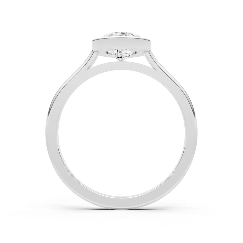 Diamond Pear Shape Bezel Set Solitaire Ring