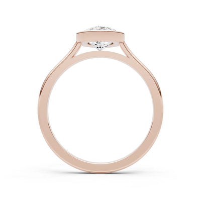Diamond Pear Shape Bezel Set Solitaire Ring