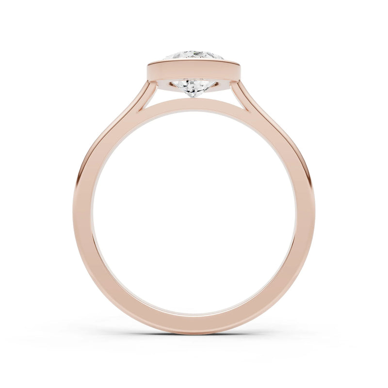 Diamond Pear Shape Bezel Set Solitaire Ring